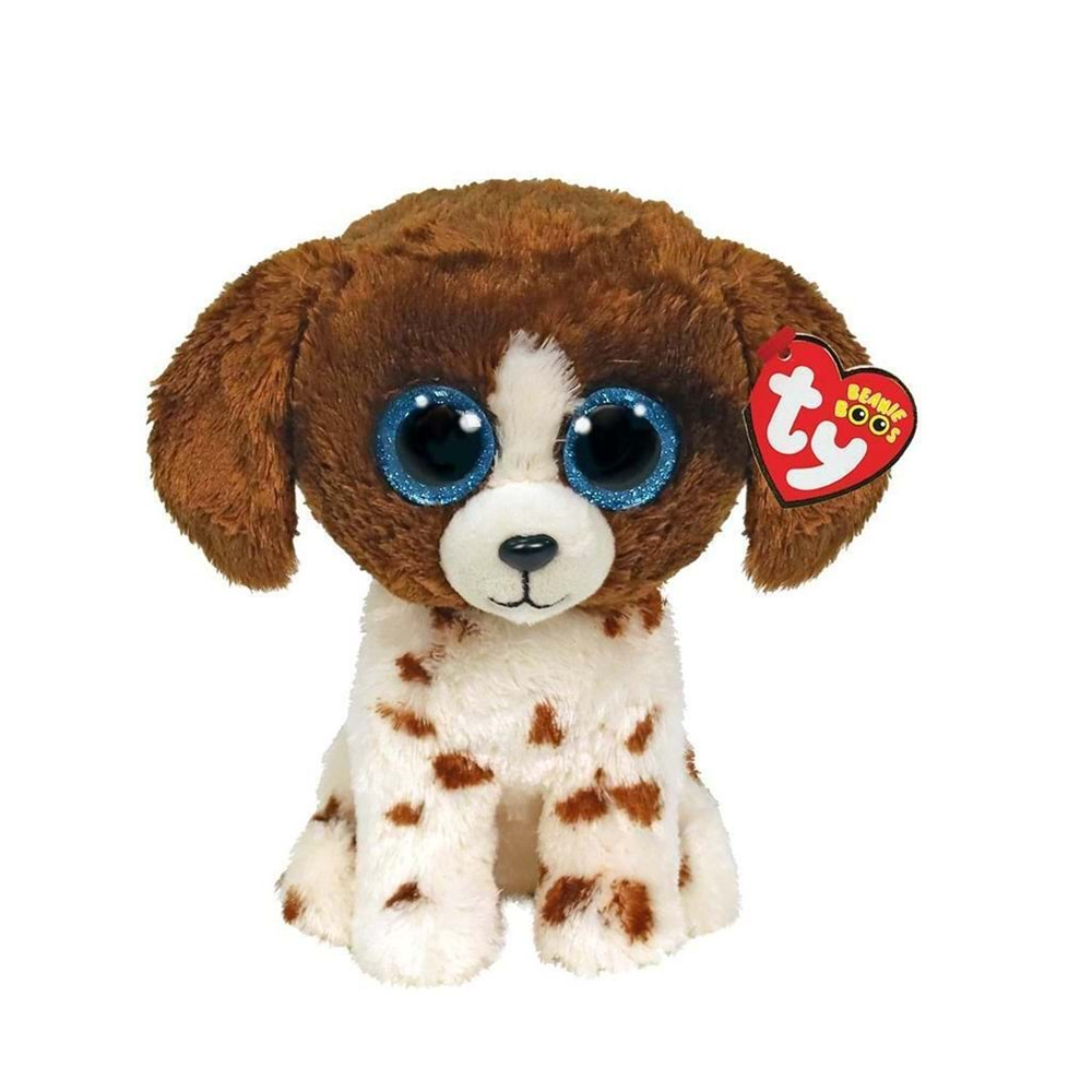 TY-Muddles Beanie Boo Kahverengi Beyaz Köpek 15cm 36249