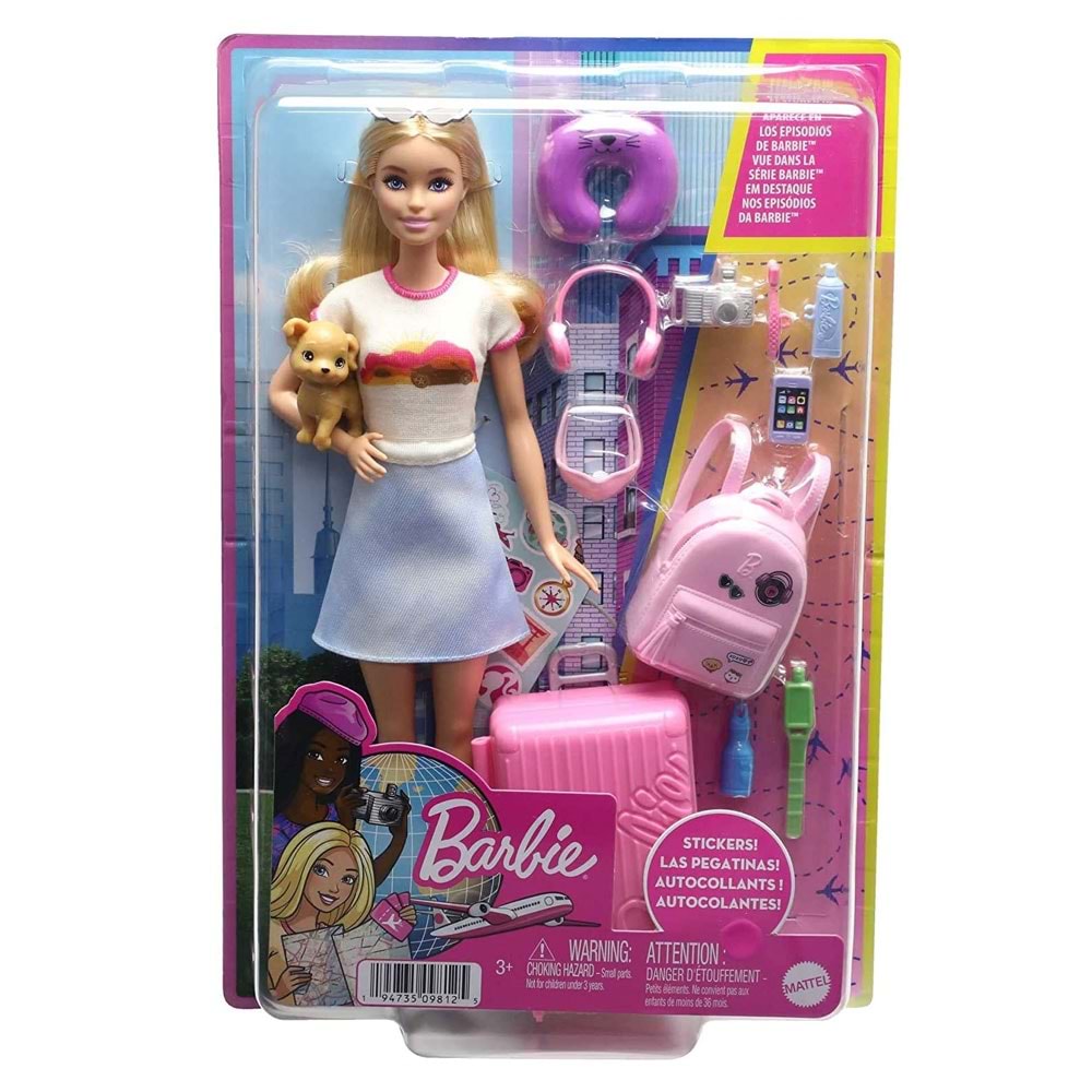 Barbie® Seyahatte Bebeği ve Aksesuarları HJY18