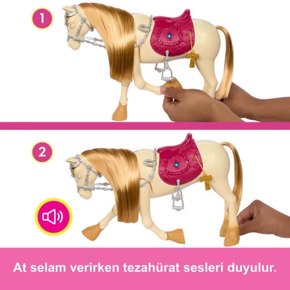 Barbie Great Horse Chase Barbie ve Dansçı Atı HXJ42