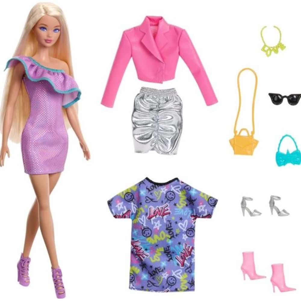 Barbie® Moda Bebek, Kıyafetleri ve Akseasuarları HYT61