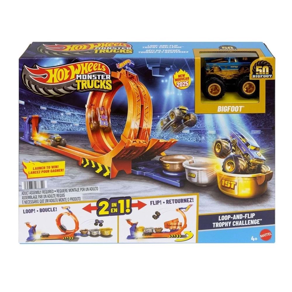 Hot Wheels® Monster Trucks Döngü ve Takla Bigfoot Oyun Parkuru JBX64