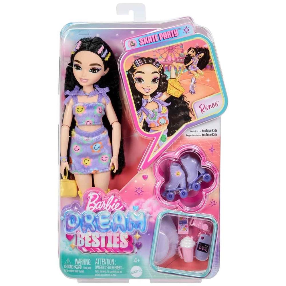 Barbie Dream Besties™ Paten Partisi Rene Bebek ve Aksesuarları JFX99