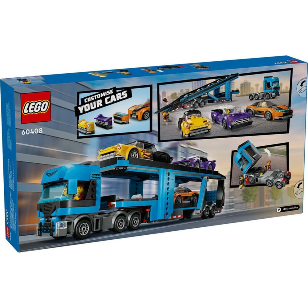 LEGO-60408 City Spor Arabalı Araç Taşıma Kamyonu