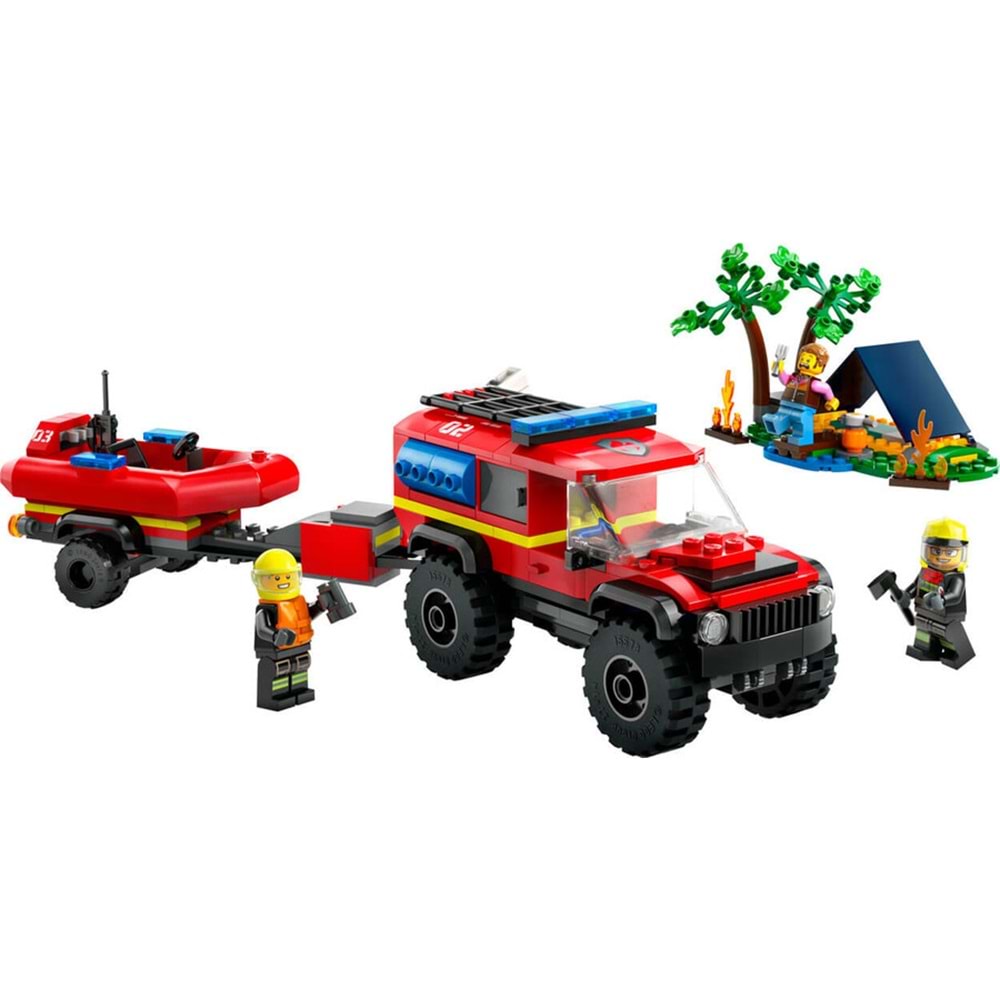 LEGO-60412 City 4x4 Kurtarma Botlu İtfaiye Kamyonu