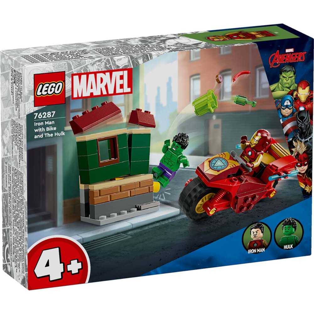 LEGO-76287 Marvel Motosikletli Iron Man ve Hulk