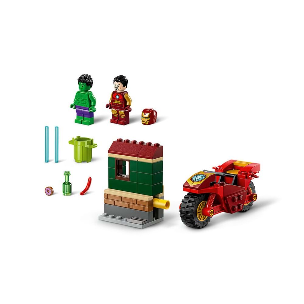 LEGO-76287 Marvel Motosikletli Iron Man ve Hulk