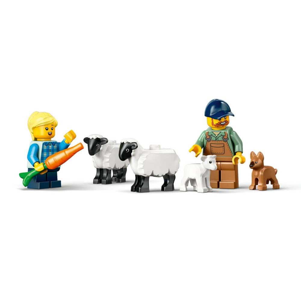 LEGO-60461 City Römorklu Kırmızı Çiftlik Traktörü ve Koyun