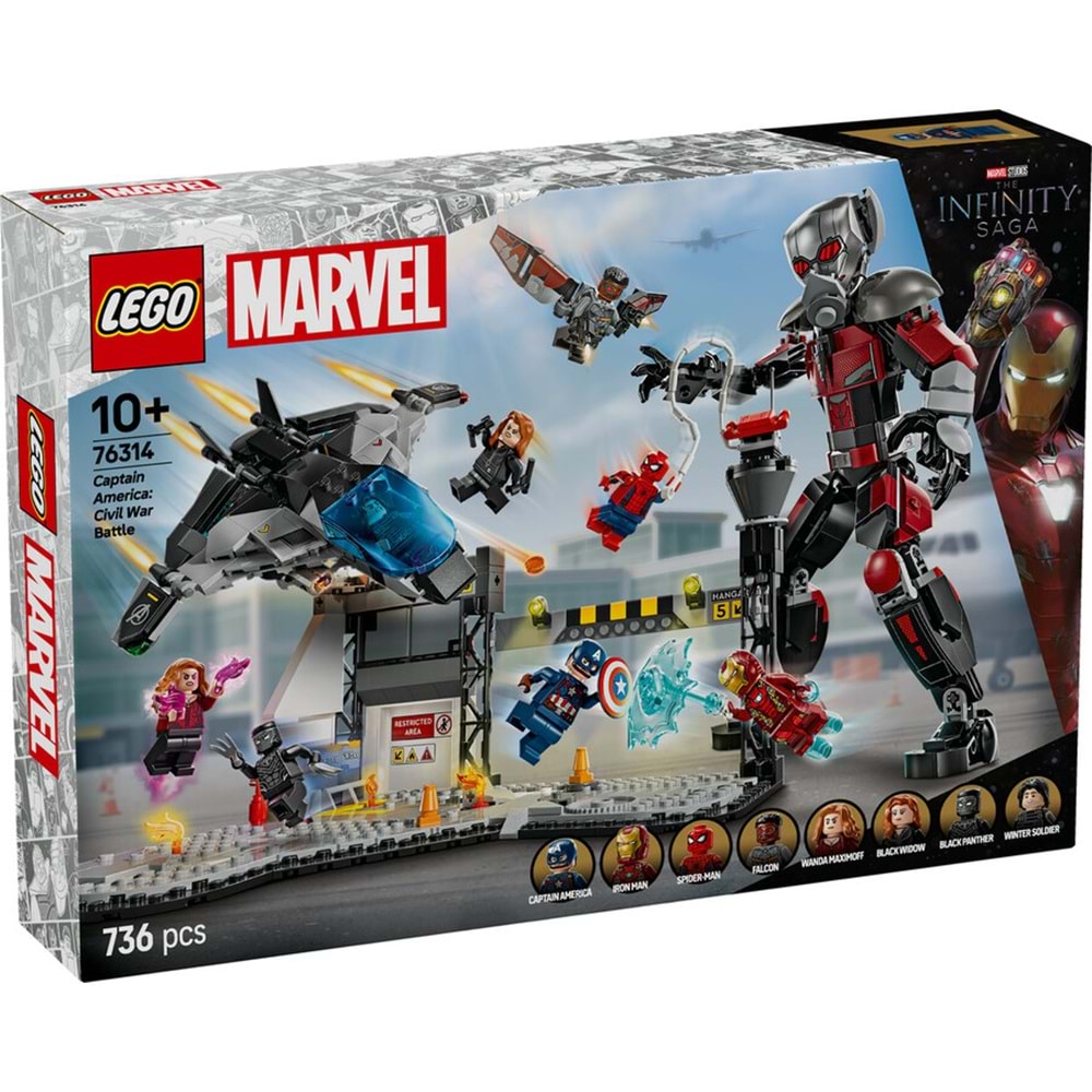 LEGO-76314 Marvel Kaptan Amerika: Kahramanların Savaşı Aksiyon Savaşı
