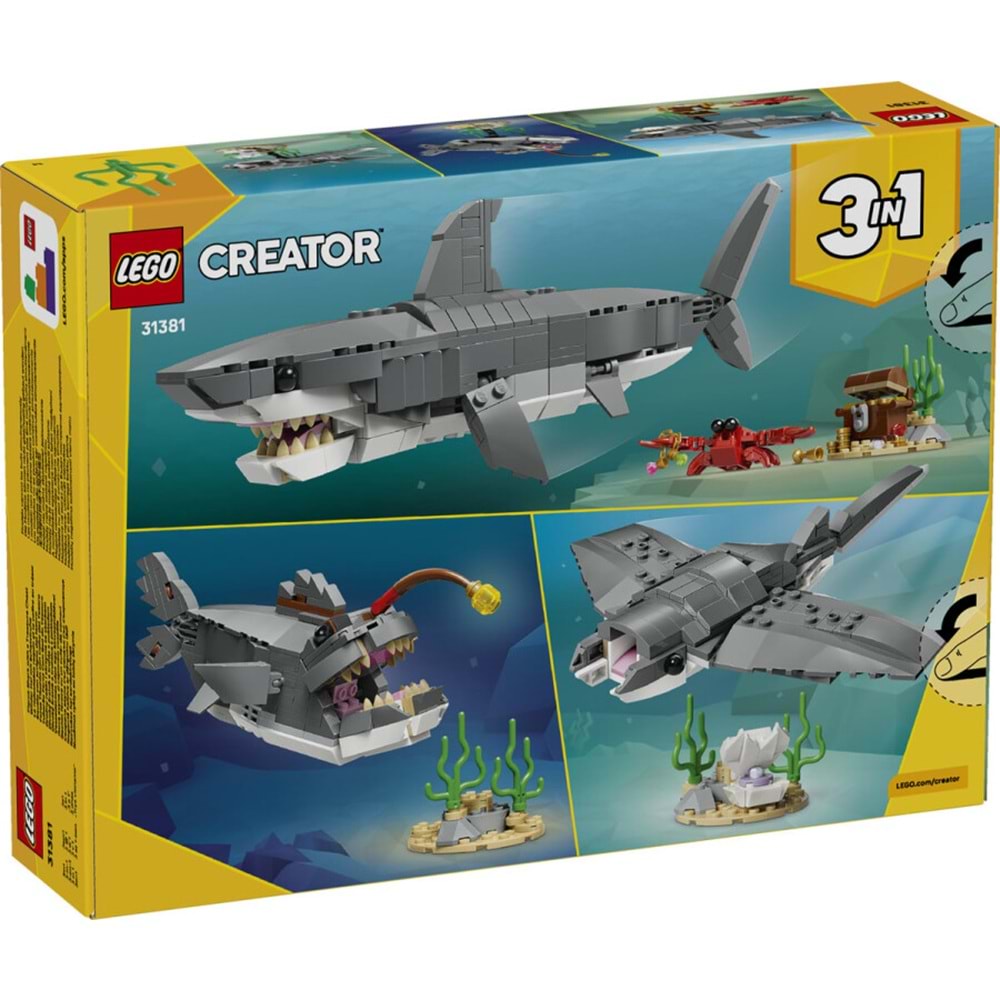 LEGO-31381 Creator Acımasız Köpek Balığı ile Hazine Sandığı