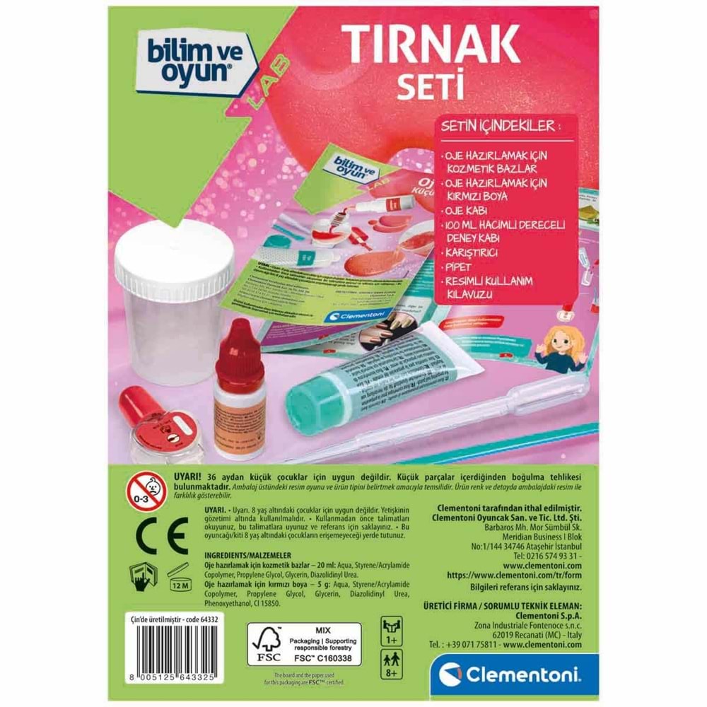 Clementoni-64332 Bilim ve Oyun - Tırnak Seti