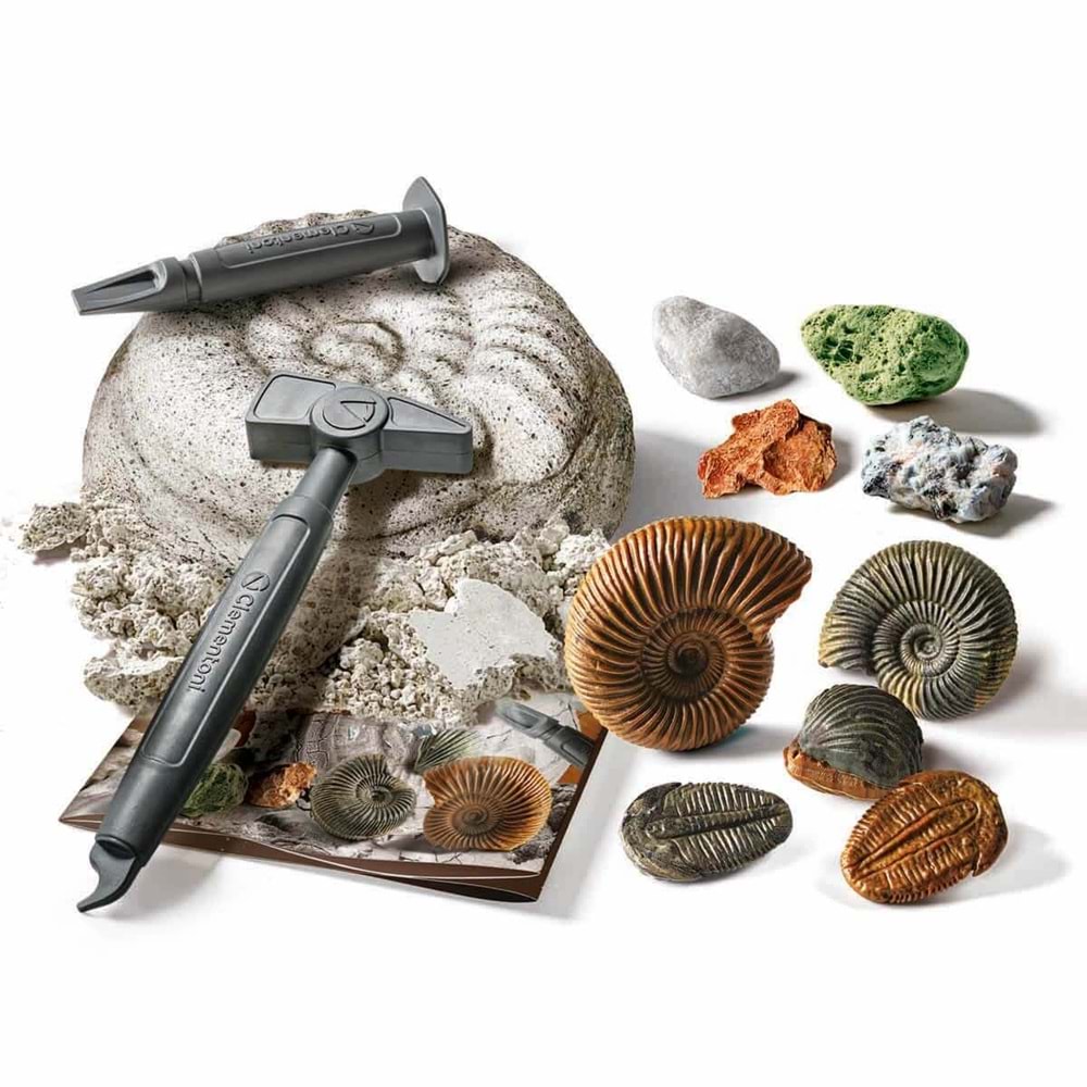 Clementoni-64336 Fosiller ve Mineraller Kazı Seti