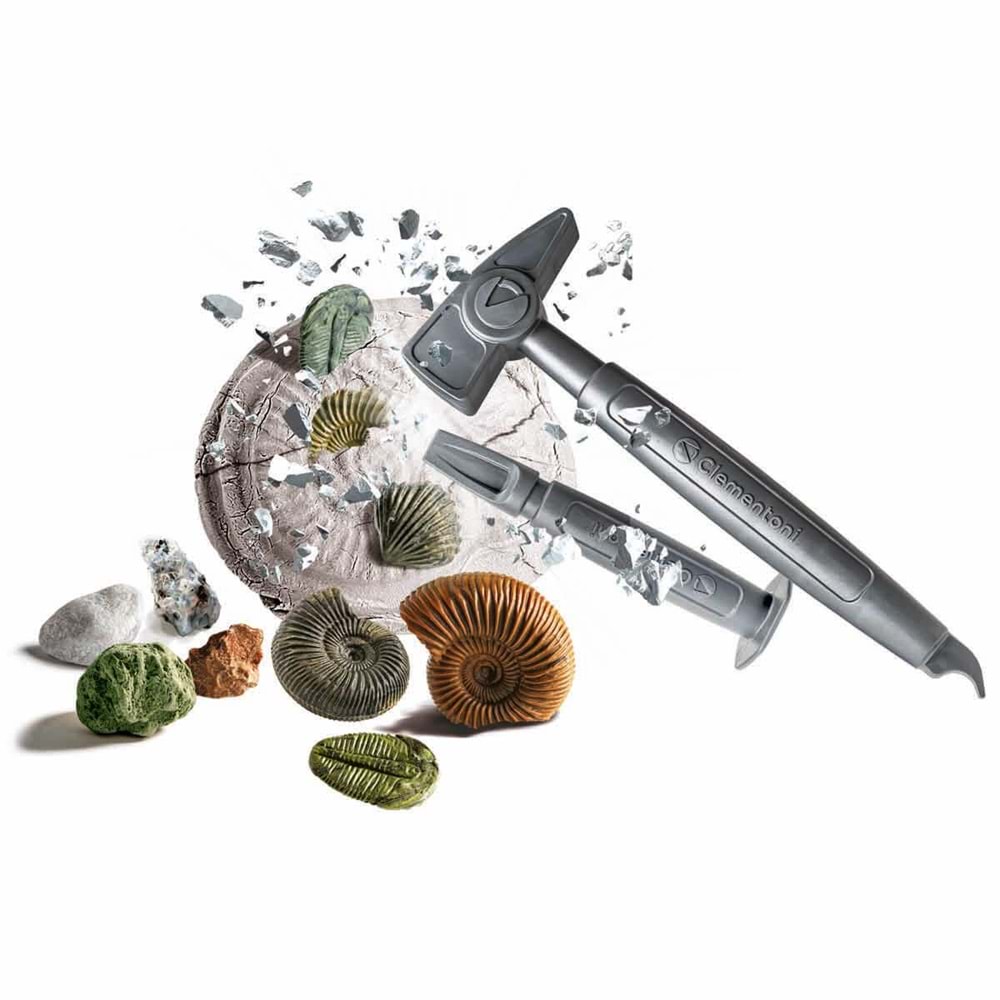 Clementoni-64336 Fosiller ve Mineraller Kazı Seti