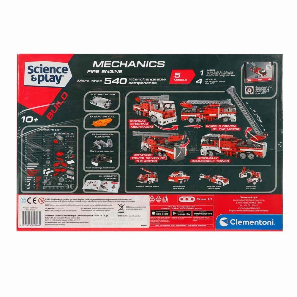 Clementoni-75068TR Mekanik Laboratuvarı İtfaiye Aracı