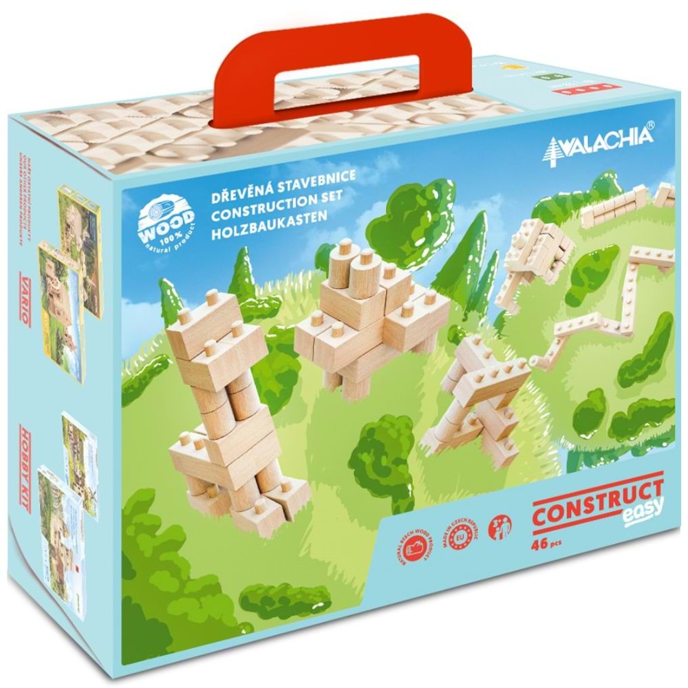 WALACHIA-W93 AHŞAP İNŞAAT SETİ 46 PARÇA MK-W93