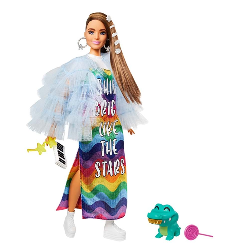Barbie Extra - Renkli Ceketli Bebek GYJ78