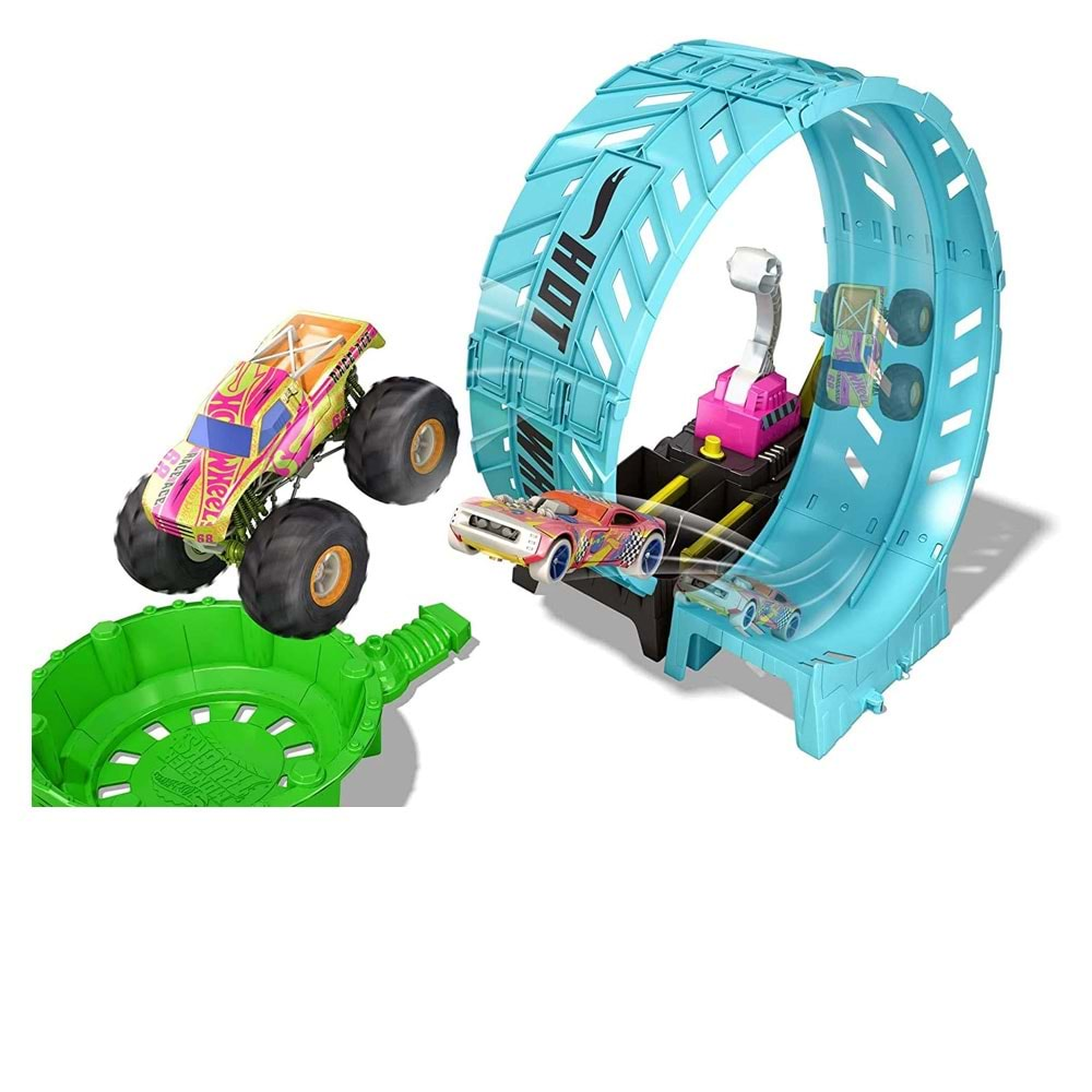 Hot Wheels Monster Trucks Karanlıkta Parlayan Çemberde Yarış Seti HBN02