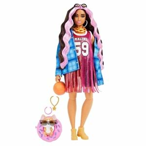 Barbie Extra - Ekose Ceketli Bebek HDJ46