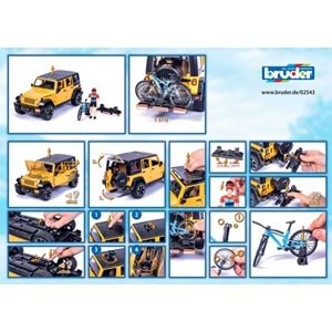 Bruder Jeep W. Rubicon & Bisiklet Ve Sürücüsü Br02543