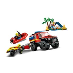 LEGO-60412 City 4x4 Kurtarma Botlu İtfaiye Kamyonu