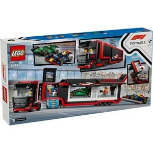 LEGO-60445 City RB20 ve AMR24 F1 Arabalı F1 Kamyonu
