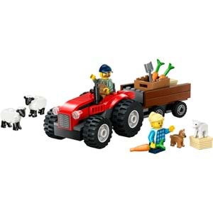 LEGO-60461 City Römorklu Kırmızı Çiftlik Traktörü ve Koyun