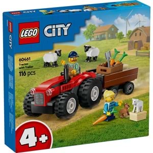 LEGO-60461 City Römorklu Kırmızı Çiftlik Traktörü ve Koyun