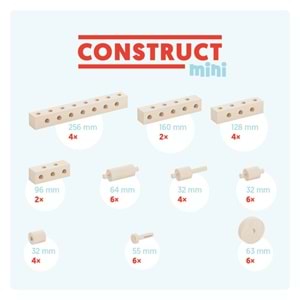 WALACHIA-W92 AHŞAP İNŞAAT SETİ MİNİ 44 PRAÇA MK-W92