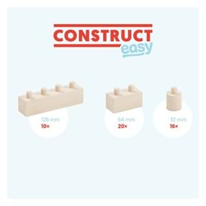 WALACHIA-W93 AHŞAP İNŞAAT SETİ 46 PARÇA MK-W93