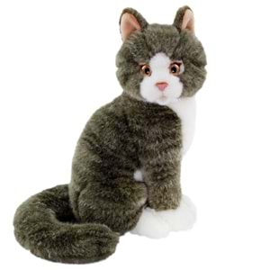 Animals Of The World Oturan Gri Kedi Peluş Oyuncak 22 cm 20888