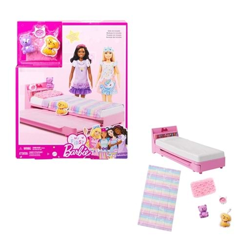 My First Barbie - İlk Bebeğim Barbie - Barbie'nin Yatağı Oyun Seti HMM64