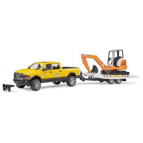 Bruder Ram 2500 Römorklu Pickup& Mini Ekskavatör Br02546