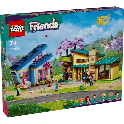 LEGO-42620 Friends Olly ve Paisley'nin Aile Evleri