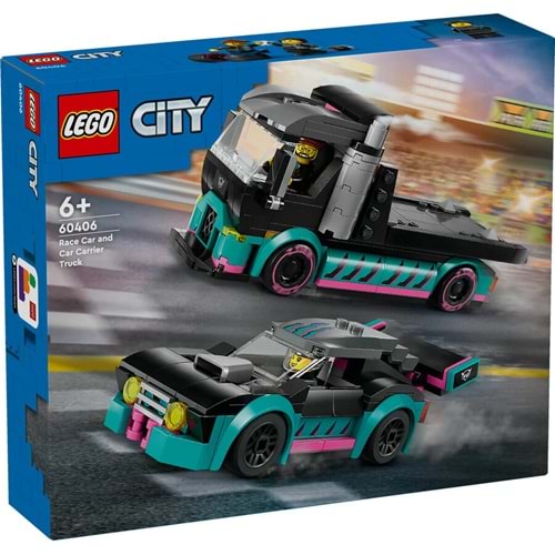 LEGO-60406 City Yarış Arabası ve Araba Taşıyıcı Kamyon