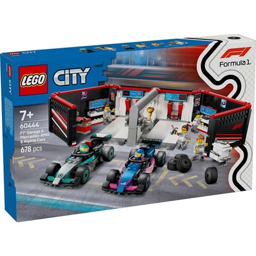 LEGO-60444 City F1 Garajı ve Mercedes-AMG ve Alpine Arabaları