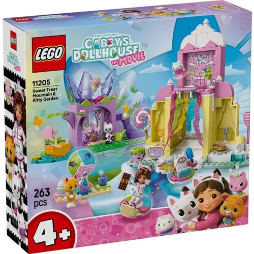 LEGO-11205 Gabby's Dollhouse Tatlı Şekerleme Dağı ve Kedi Bahçesi