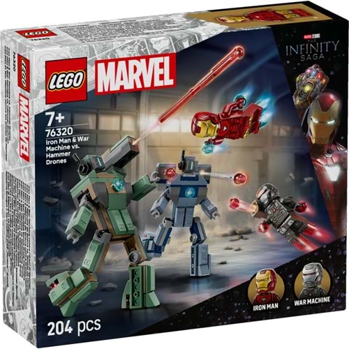 LEGO-76320 Marvel Iron Man ve War Machine, Hammer İnsansız Hava Araçlarına Karşı