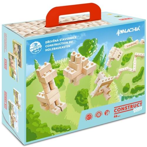 WALACHIA-W93 AHŞAP İNŞAAT SETİ 46 PARÇA MK-W93