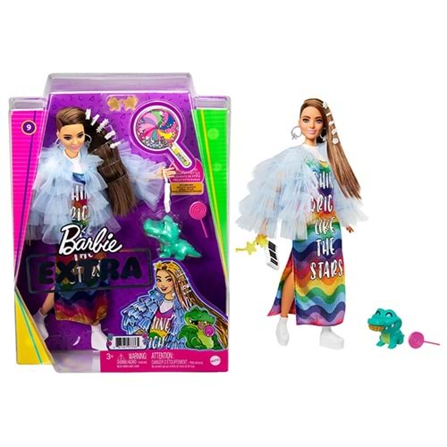 Barbie Extra - Renkli Ceketli Bebek GYJ78