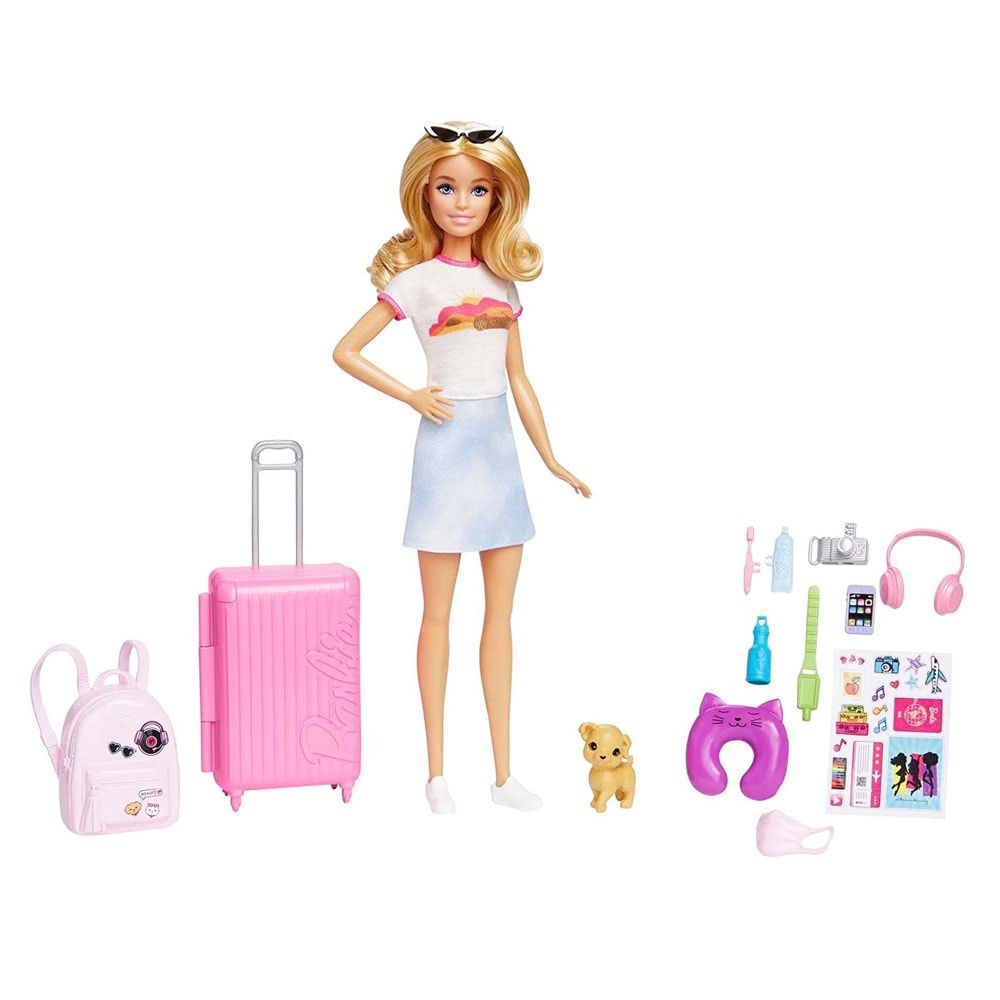 Barbie® Seyahatte Bebeği ve Aksesuarları HJY18