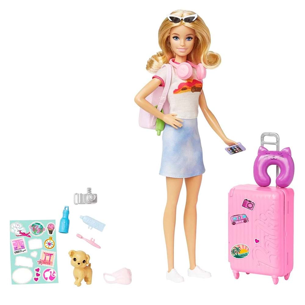 Barbie® Seyahatte Bebeği ve Aksesuarları HJY18