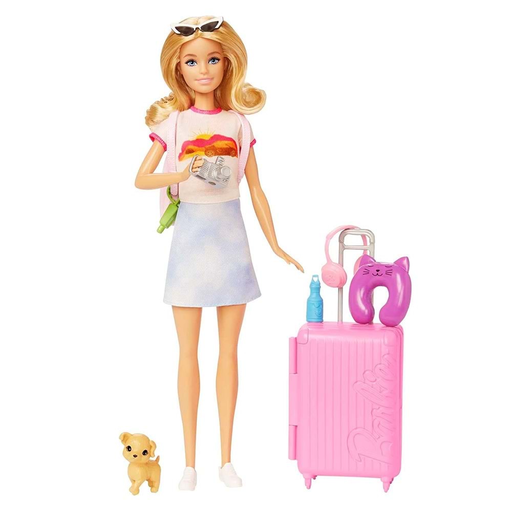 Barbie® Seyahatte Bebeği ve Aksesuarları HJY18