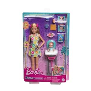 Barbie® Skipper® Bebek Bakıcısı™ Sarı Saçlı Bebek ve Oyun Seti HTK35