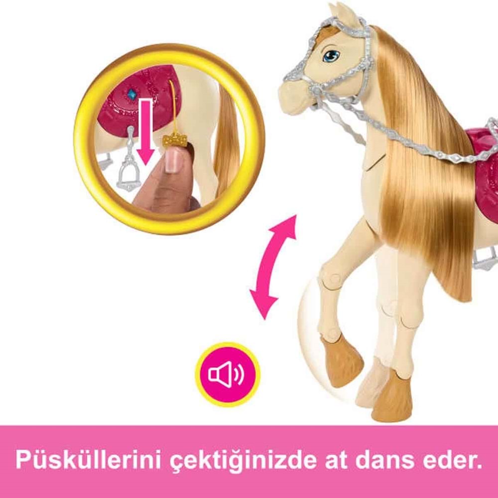 Barbie Great Horse Chase Barbie ve Dansçı Atı HXJ42