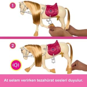 Barbie Great Horse Chase Barbie ve Dansçı Atı HXJ42