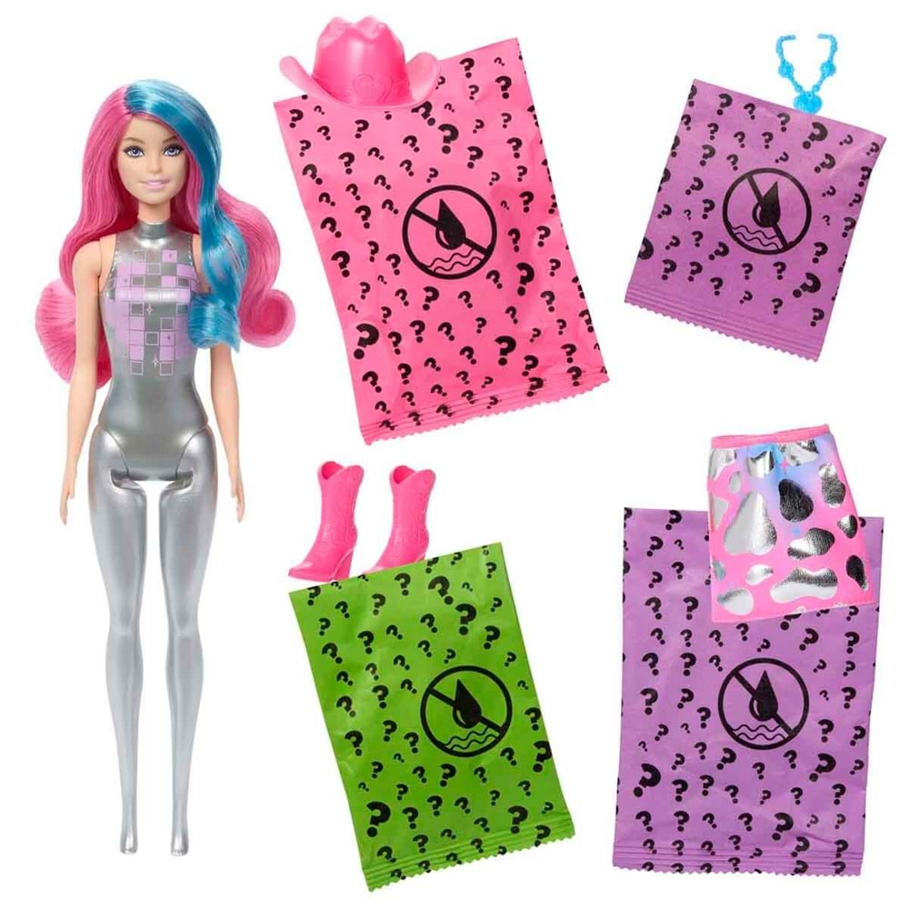 Barbie Color Reveal™ - Renk Değiştiren Sürpriz Barbie Disco Star Serisi JCP01
