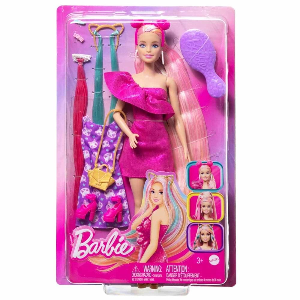 Barbie® Upuzun Muhteşem Saçlı Bebekler Pembe Saçlı Bebek JDC85