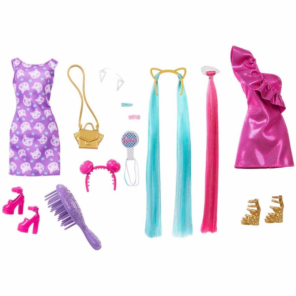 Barbie® Upuzun Muhteşem Saçlı Bebekler Pembe Saçlı Bebek JDC85