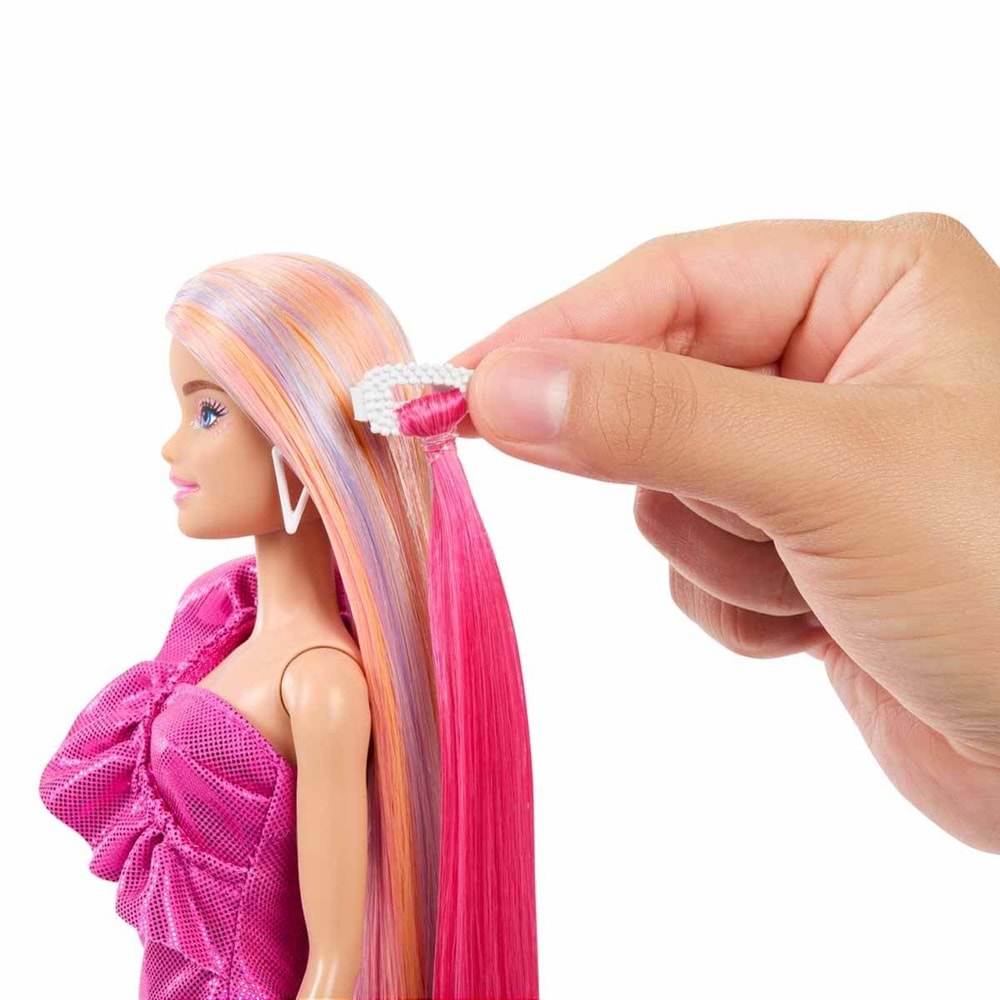 Barbie® Upuzun Muhteşem Saçlı Bebekler Pembe Saçlı Bebek JDC85