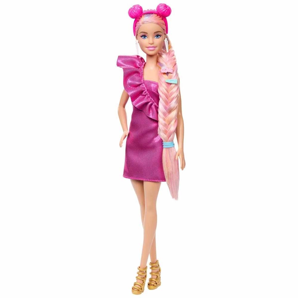 Barbie® Upuzun Muhteşem Saçlı Bebekler Pembe Saçlı Bebek JDC85