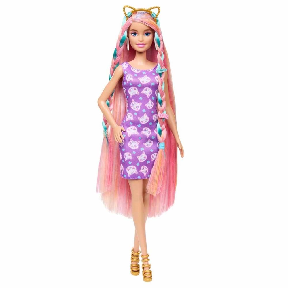 Barbie® Upuzun Muhteşem Saçlı Bebekler Pembe Saçlı Bebek JDC85